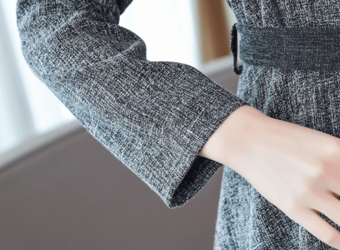 骨格ナチュラルフロントボタンウエストマークワンピース