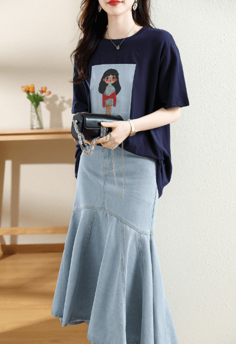 骨格ナチュラルイレギュラーマーメイドデニムスカート