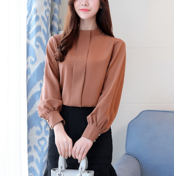 骨格ナチュラルシンプルノーカラーブラウストップス