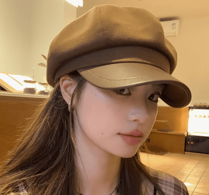 骨格ナチュラルレザーバイザーキャスケット