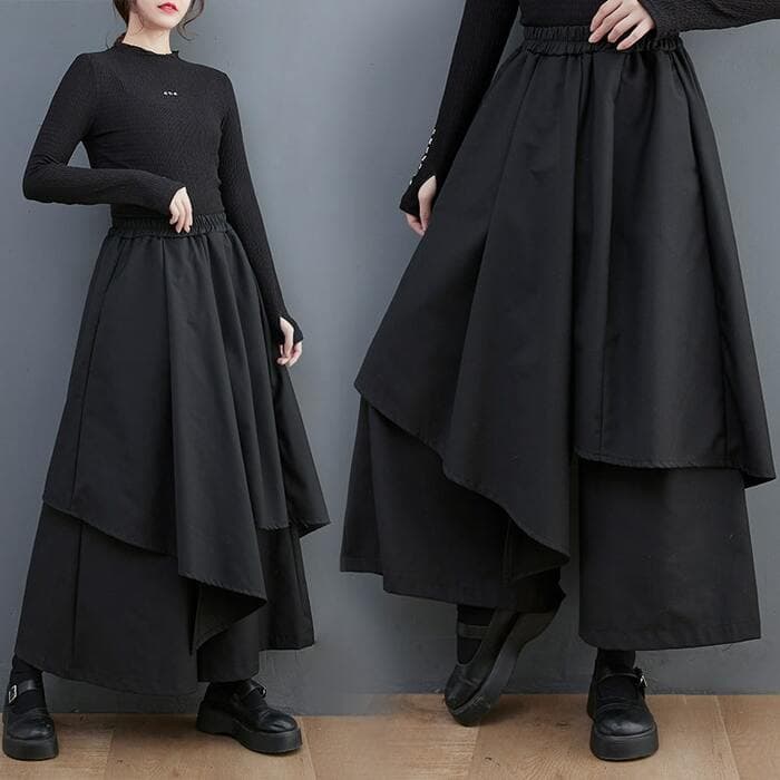 骨格ナチュラルアシンメトリーフレアロングパンツ