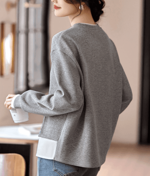 骨格ナチュラルレイヤードデザインプルオーバー