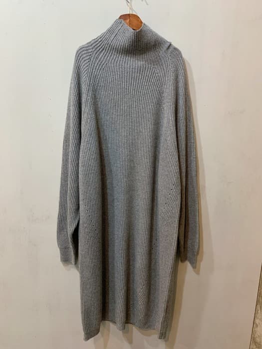 骨格ナチュラルリブニットロングワンピース