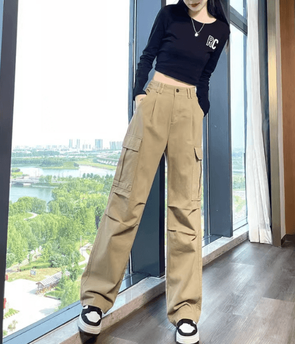 骨格ナチュラルカラーカーゴパンツ