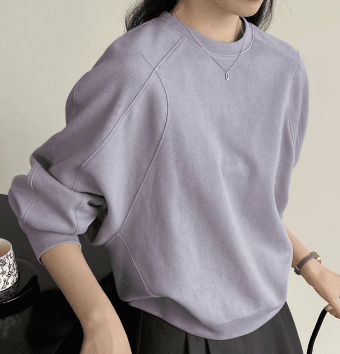 骨格ナチュラルラウンドネックオーバーサイズトップス