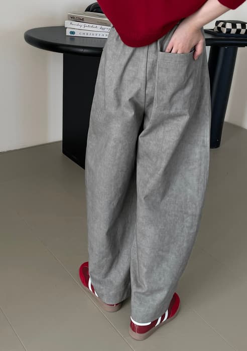 骨格ナチュラルタックワイドパンツ