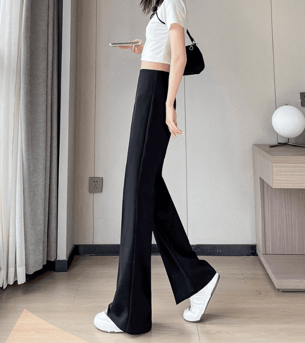骨格ナチュラルセンタープレススラックスパンツ