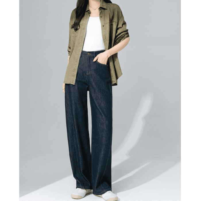 骨格ナチュラルバックデザインルーズワイドパンツ