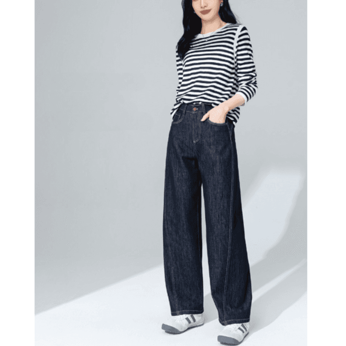 骨格ナチュラルバックデザインルーズワイドパンツ
