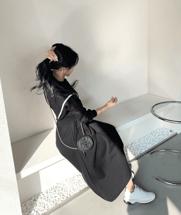 骨格ナチュラル袖フリルウエストマークワンピース