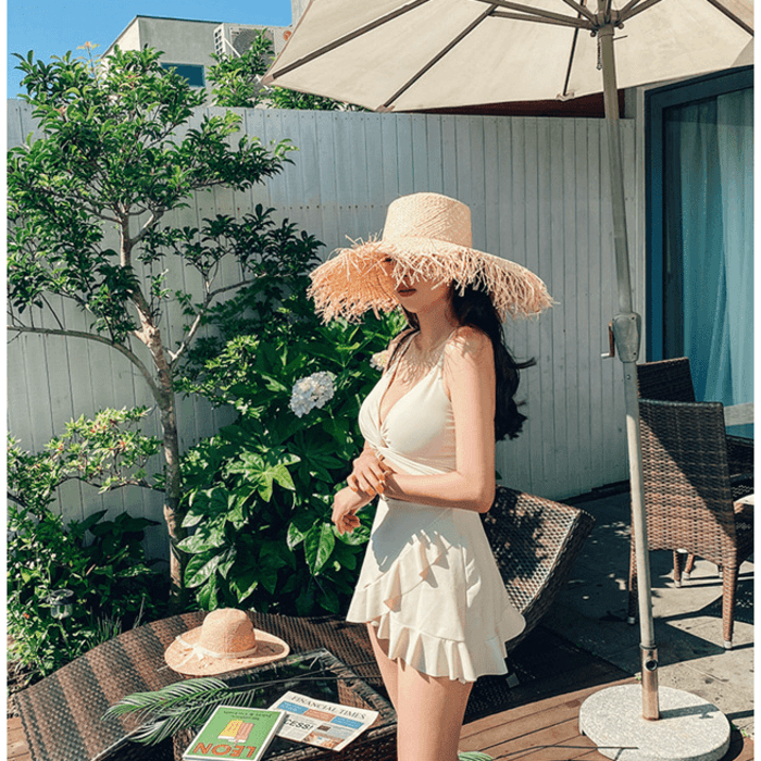 骨格ナチュラルフリルセットアップ水着